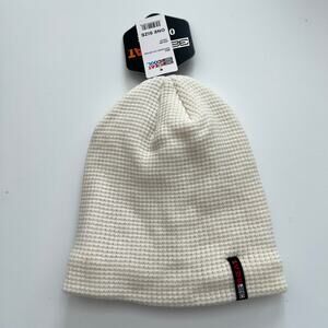 32 Degrees Heat Waffle Knit Sherpa Lined Beanie Ivory Cream